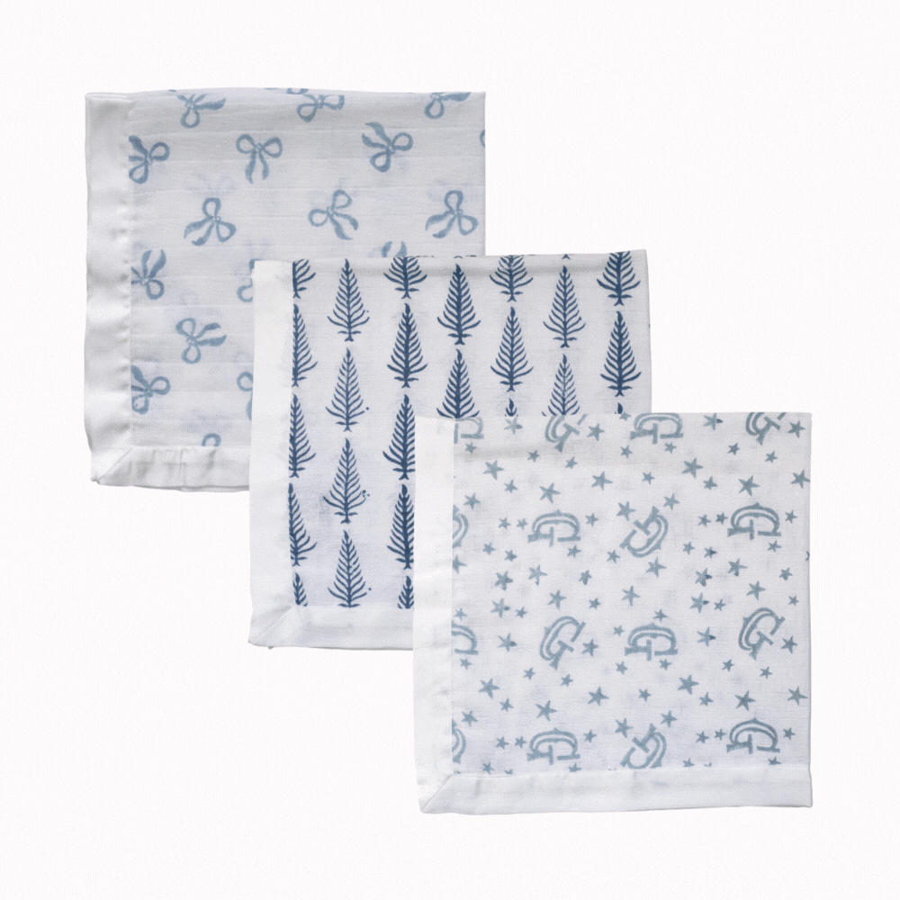 Trio of Blue Muslins Willa and the Bear