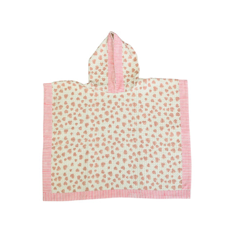 Waffle Cotton Hooded Poncho