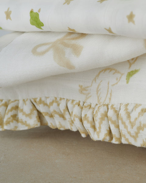 hand block print close up taupe details