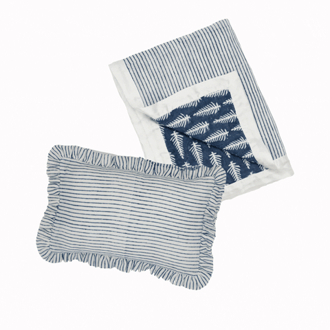 Cot Blanket & Mini Ruffle Pillow Set