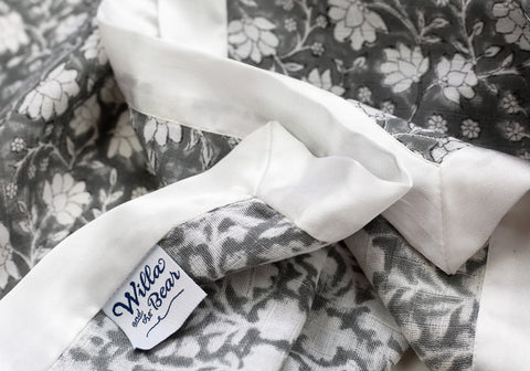 LIMITED EDITION Charcoal Mughal Flower Muslin