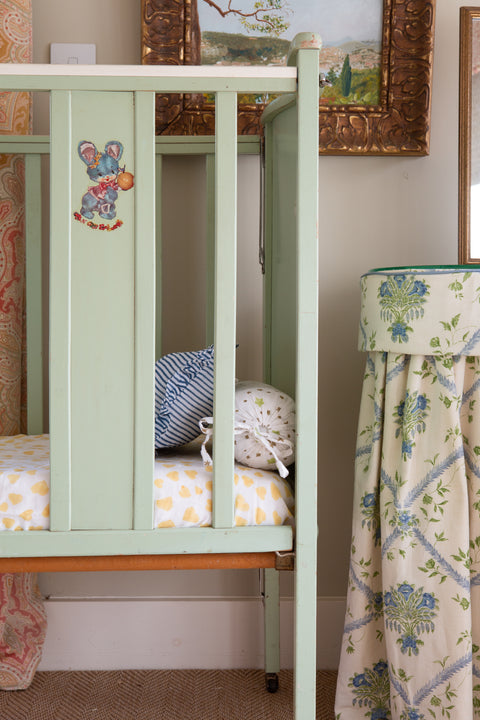 Triangle Print Fitted Muslin Cot Sheet