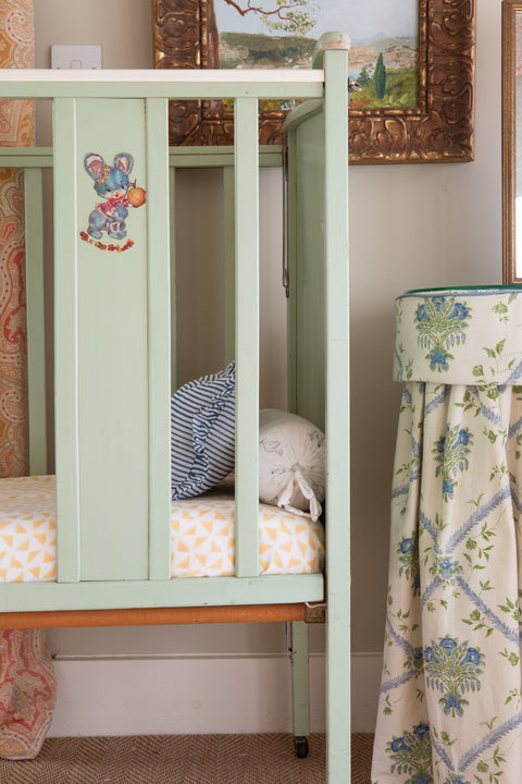 Triangle Print Fitted Muslin Cot Sheet