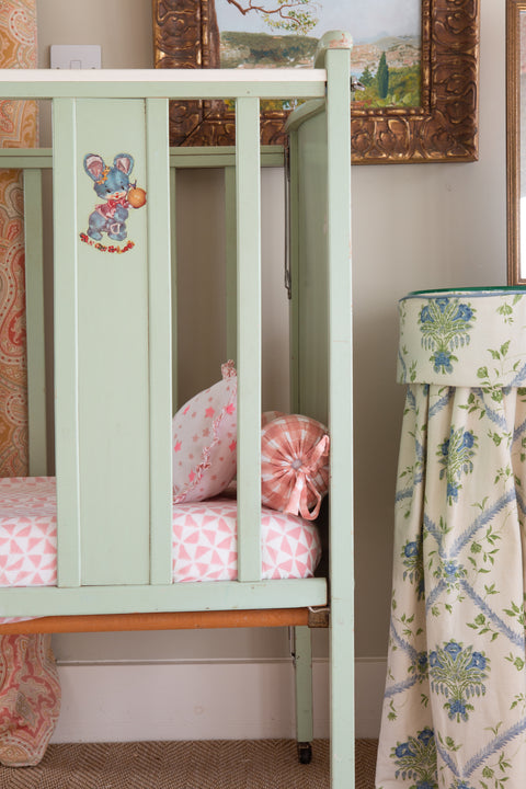 Triangle Print Fitted Muslin Cot Sheet