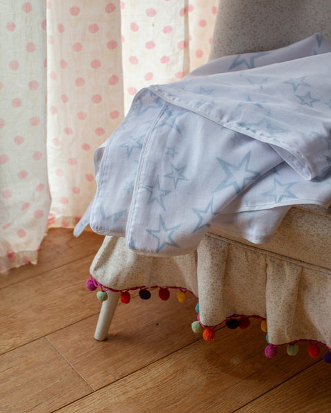 Blue Supersize Muslin Square