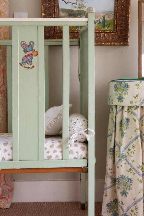 Triangle Print Fitted Muslin Cot Sheet