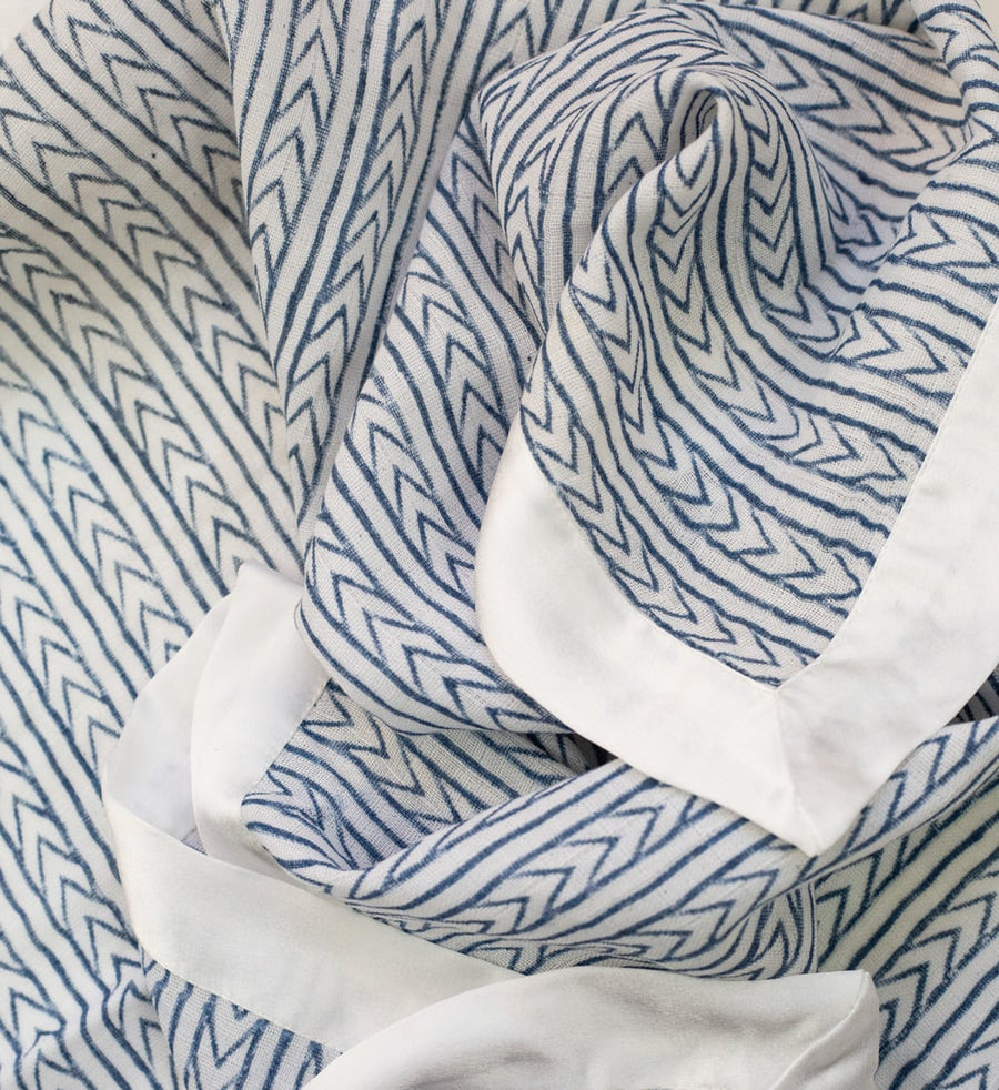 Indigo Chevron Muslin