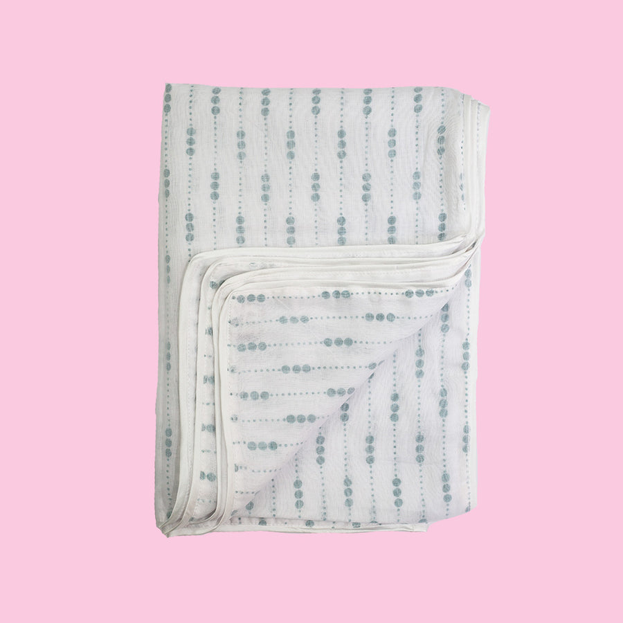 White Trimmed Supersize Muslin Blanket