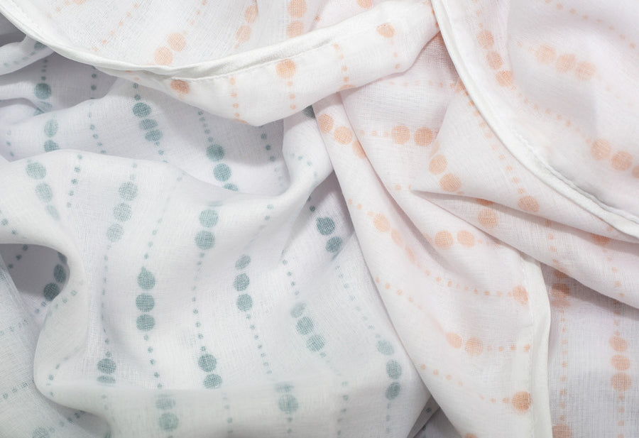 White Trimmed Supersize Muslin Blanket