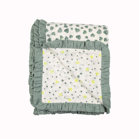 Muslin Ruffle Blanket - Single