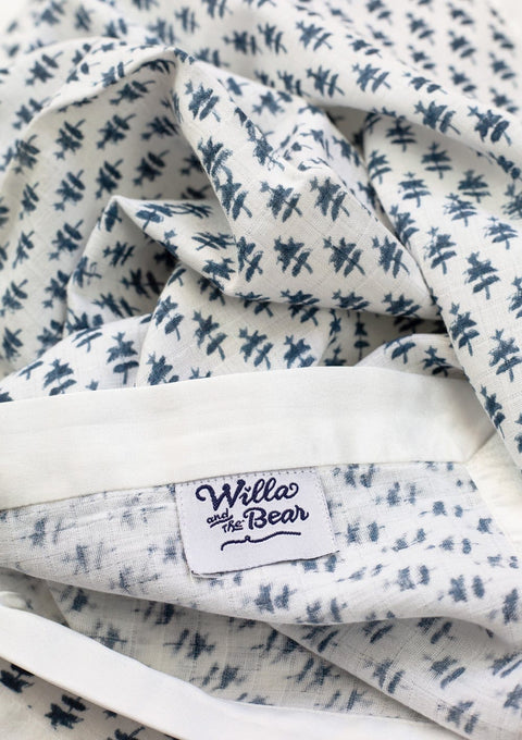 Indigo Tiny Rose Muslin